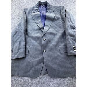 Vintage Curlee Blazer Mens 45 Gray Pinstripe Lined Pockets Suit Jacket